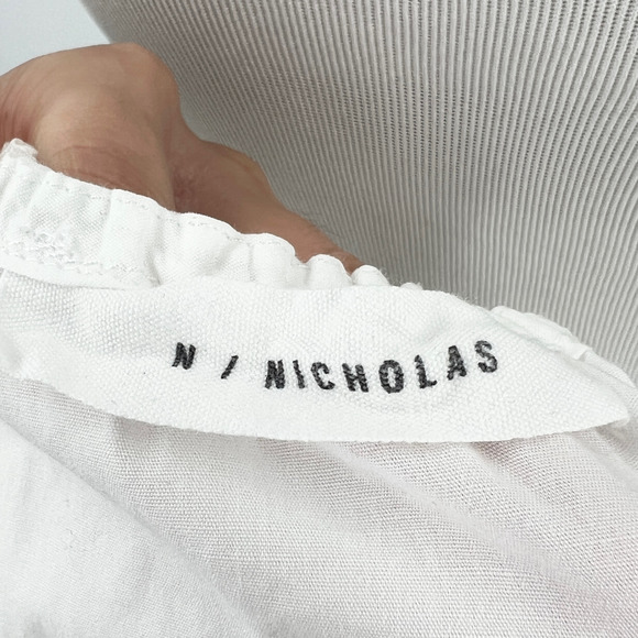 N Nicholas Off Shoulder Ruffle Top in White - Picture 12 of 15
